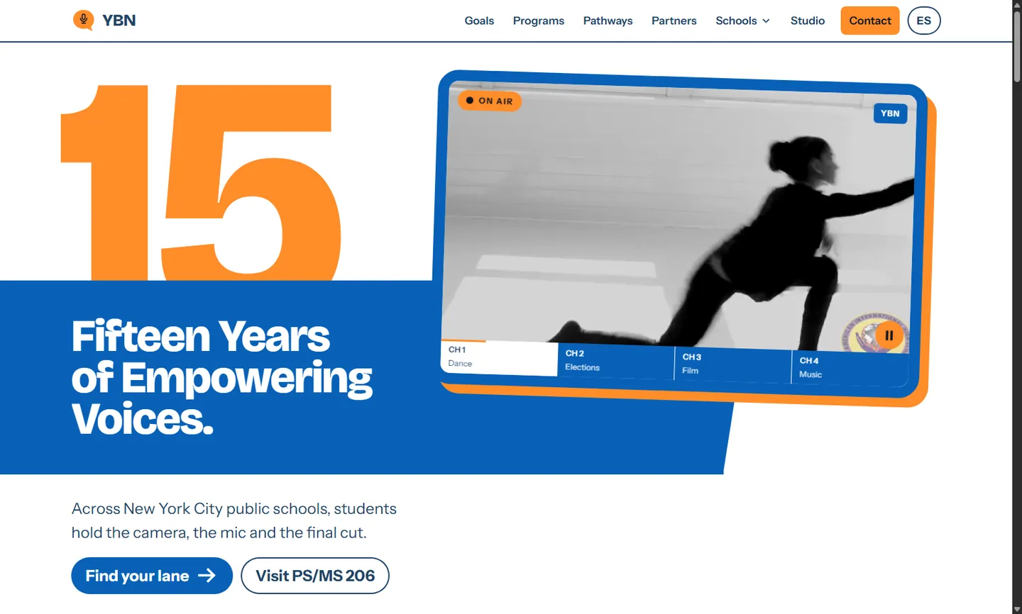Screenshot of Youth Broadcast Network